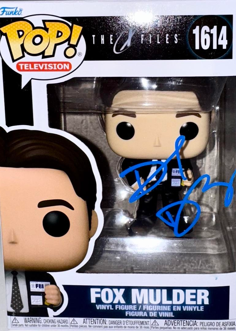 David Duchovny Signed Funko Pop #1614 "Fox Mulder" X-Files (Blue Ink) - JSA COA #04